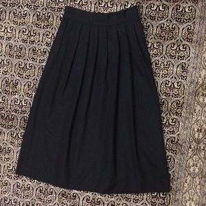 Talbots Vintage Pleated Moire Black Long Skirt 14